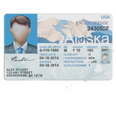 Alaska Drivers License Template V2