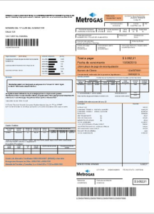 Argentina Metrogas easy to fill utility bill template in Word and PDF format