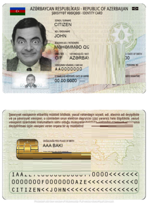 Azerbaijan ID template in PSD format