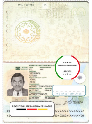 Azerbaijan passport template in PSD format, fully editable