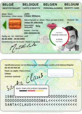 Belgium ID template in PSD format