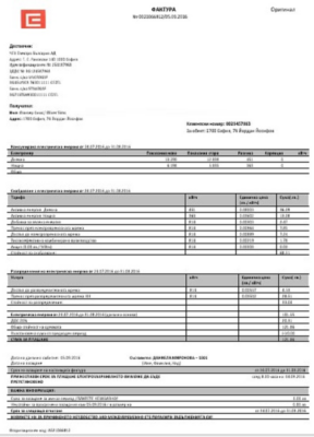 Bulgary electricity utility bill template in Word and PDF