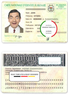 Burkina Faso ID template in PSD format, fully editable