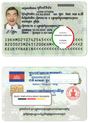 Cambodia ID template in PSD format, fully editable