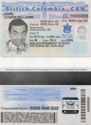 Canada BC Driver License Psd V1