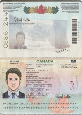 Canada Passport template in PSD format, fully editable (2010 – present)