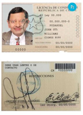 Chile licencia de conductor (driving license) template in PSD format