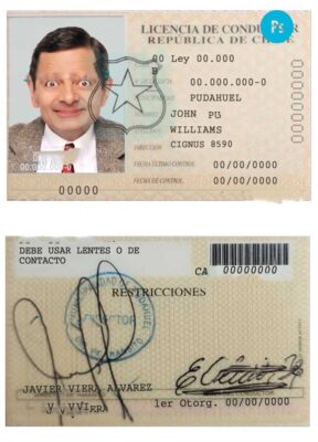 Chile licencia de conductor (driving license) template in PSD format