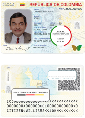 Colombia ID template in PSD format, fully editable (2020 – present)