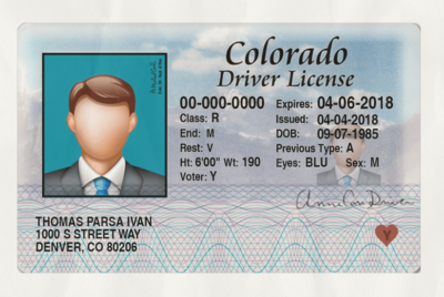 Colorado Driver License Template V2