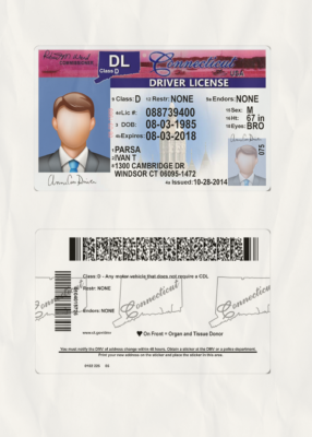 Connecticut Driver License Template V1