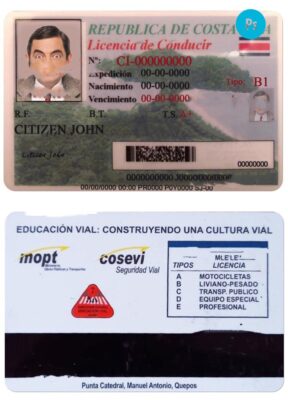 Costa Rica driving license template in PSD format, fully editable