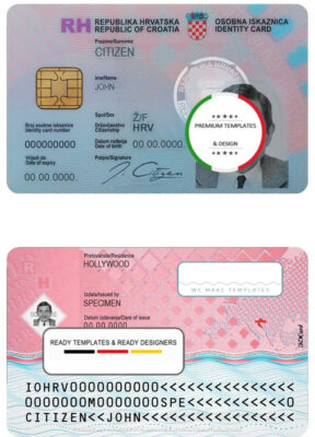 Croatia ID template in PSD format