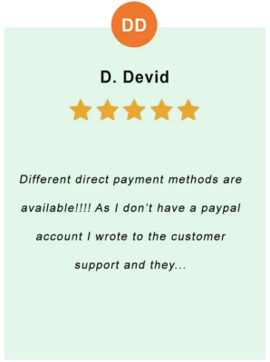 D. Devid – feedback of our valued customer