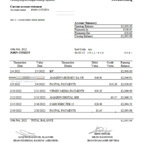 Egypt HSBC bank statement Excel and PDF template