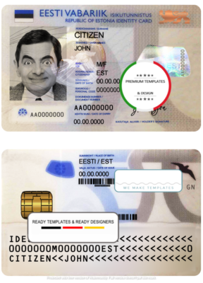 Estonia ID template in PSD format