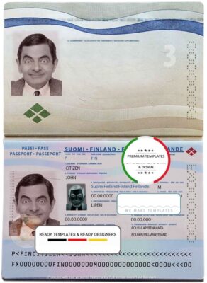 Finland passport template in PSD format at the best price