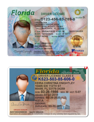 Florida Driver License Psd Template (Multi Version) V1 & V2