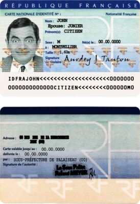 France ID template in PSD format