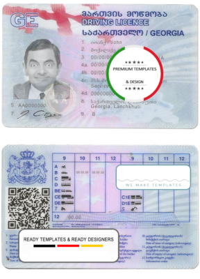 Georgia driving license template in PSD format, fully editable