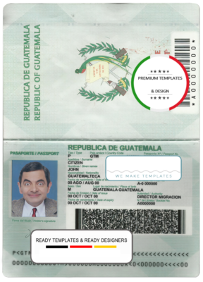 Guatemala passport template in PSD format, fully editable