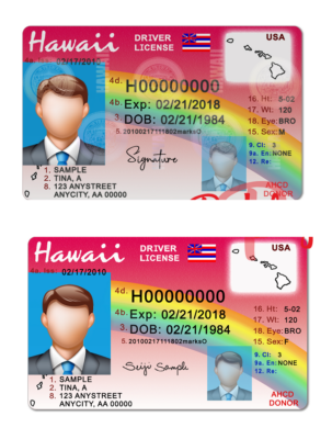 Hawaii Driver License Psd Template (Multi Version)