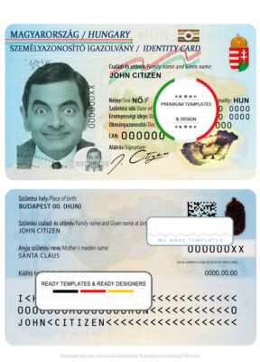 Hungary ID template in PSD format