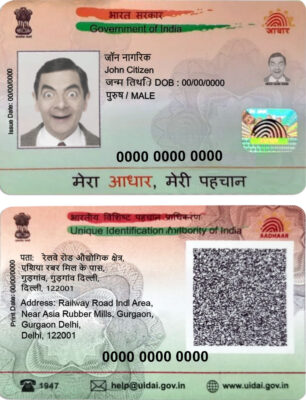 India Aadhaar PVC Card PSD template, completely editable