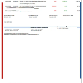 India HDFC bank statement Word and PDF template, 5 pages