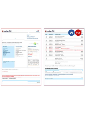 India Indian Oil utility bill template in Word and PDF format, 6 pages