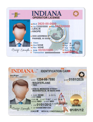 Indiana DL & ID Template (Multi Version)