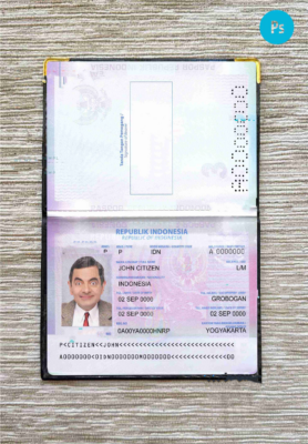 Indonesia passport PSD files, scan and photograghed image, 2 in 1