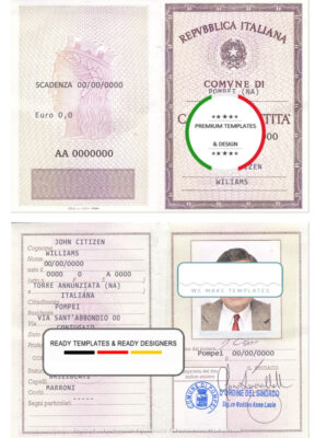 Italy Identity Card (La Carta D’Identita’ Italiana) template in PSD format, fully editable