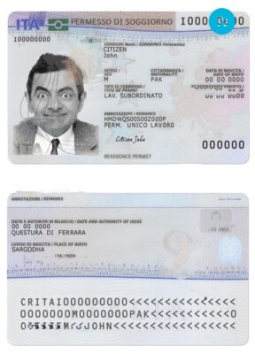 Italy residence permit PSD template, current version