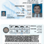 KUWAIT driving license PSD template, completely editable