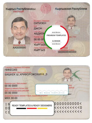 Kyrgyzstan ID template in PSD format