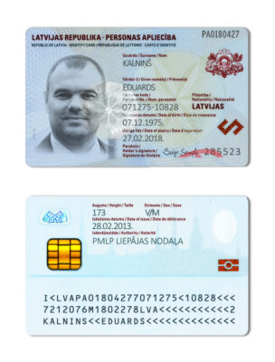 Latvia ID Card Psd Template New