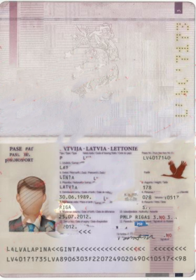 Latvia passport template in PSD format, fully editable (2007 – 2015)