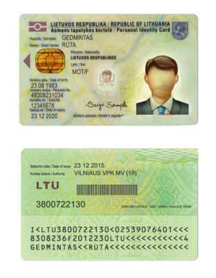 Lithuania ID Card Psd Template New