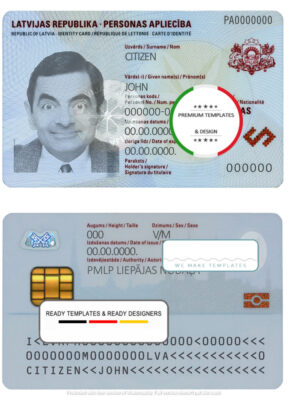 Lithuania (Litva) residence permit card template in PSD format, fully editable (2012 – 2020)