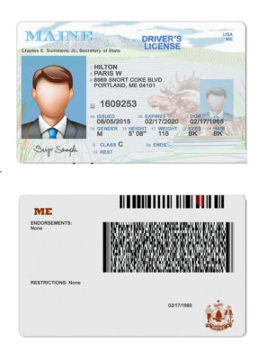 Maine Driver License Psd Template (Multi Version)