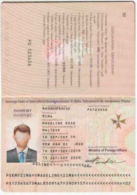 Malta Passport Template psd