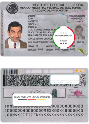 Mexico ID template in PSD format, fully editable