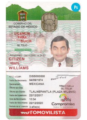 Mexico identity card PSD template, version 2