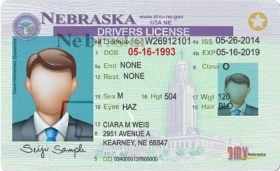 Nebraska Drivers License Template