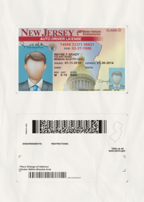 New Jersey Drivers License Template V1