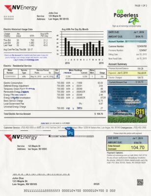 New Jersey Gas Utility Bill Psd Template : New Jersey Proof of address Psd Template