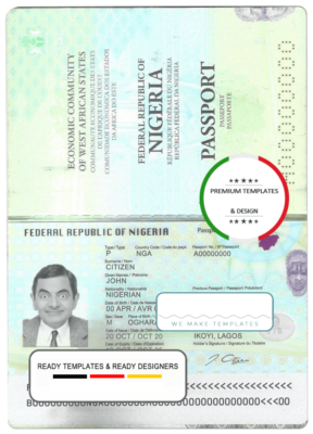 Nigeria passport template in PSD format, fully editable (2017 – present)