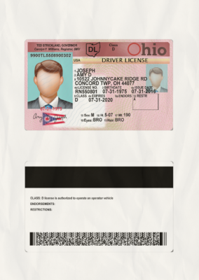 Ohio Drivers License Template V2