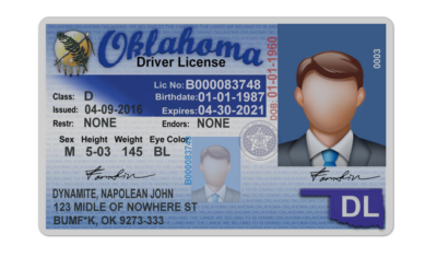 Oklahoma Driver License Template V1